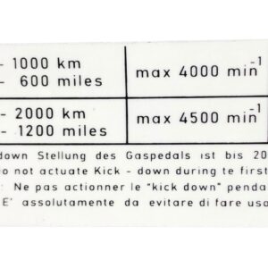5125 RUN-IN INSTRUCTION - STICKER - STYLE 2