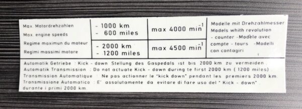 5125 RUN-IN INSTRUCTION - STICKER - STYLE 2